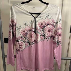 Floral Pink Long Sleeve Top